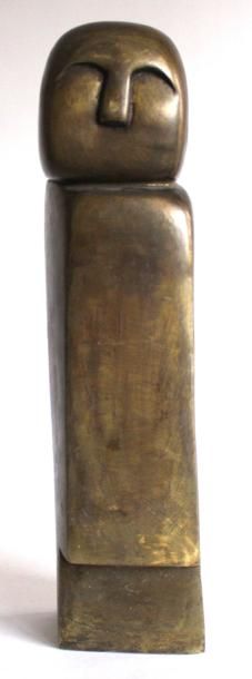 null Gérard VOISIN (1934) (Attribué à). Buste d'homme. Bronze à patine dorée. H....