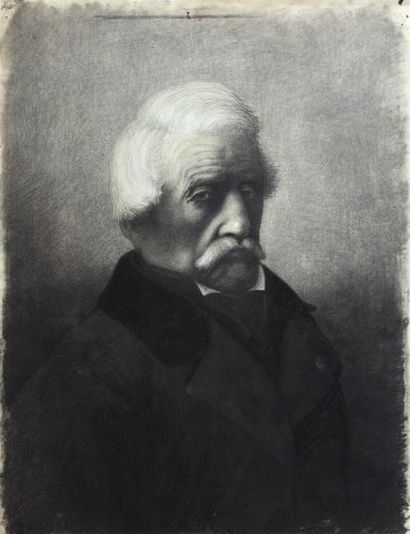 null John-Lewis SHONBORN (1852-1931) (Attribué à). Portrait d'homme. Fusain daté...