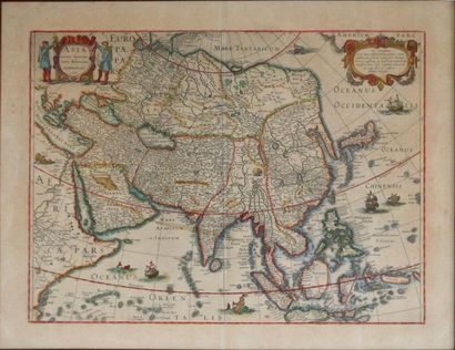 null Henri HONDIUS. Asia recens summa cura delineata. Carte du continent asiatique....