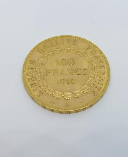 null Piece de 100 francs or 1910 Génie Ailé 