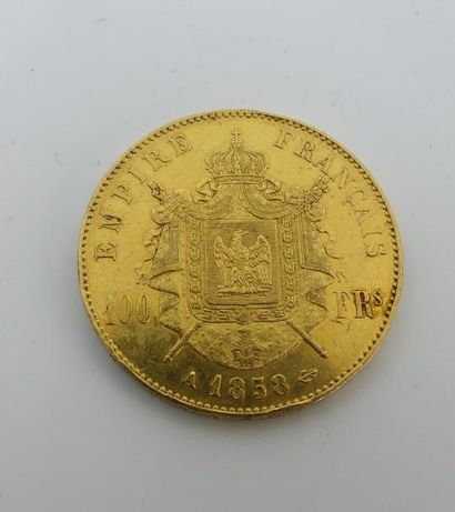 null PIECE de 100 francs or 1858 à l'effigie de Napoléon III non lauré. 
