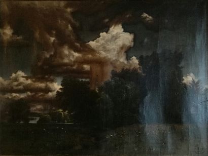 null Emil LUGO (1840-1902) Paysage d'orage, 1891. Huile sur toile signée et datée...