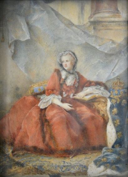 null Jean-Marc NATTIER (1685-1766) d'après. Marie Leczinska, Reine de France. Grande...