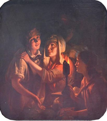 null Maurits GALISH (1819-1870) Le retour de l'enfant prodigue Huile sur toile signée....