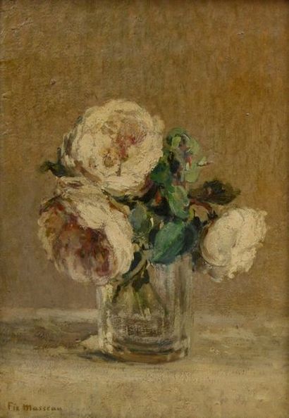 null Pierre Félix FIX-MASSEAU 1869-1937. Bouquet. huile sur carton, signé en bas...