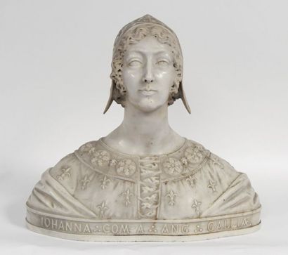 null École française fin XIXe. Buste de Jeanne de France ou Jeanne de Laval portant...
