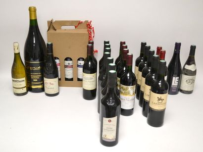 null Lot de vins divers : 27 blles dont côtes du Ventoux, côtes de Blaye, Gigondas,...
