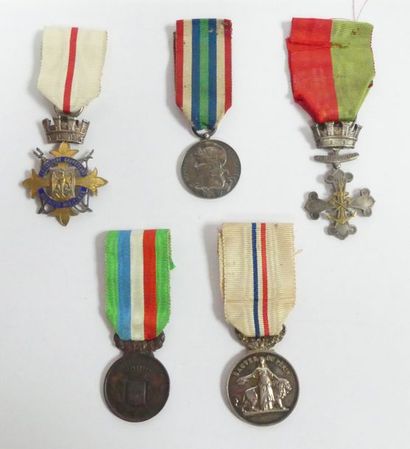null Médailles d'Honneur Sociétés de Sauvetage. Lot de 5 médailles: Hérault Languedocien;...