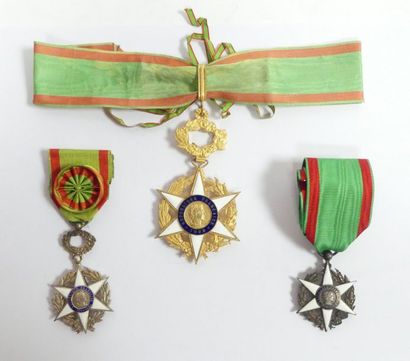 null Ordre du Mérite Agricole. Croix de commandeur en bronze doré, croix d'officier...