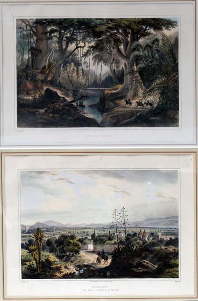 null Carlos NEBEL (1805-1855) Mexico et Monte Virgen. deux lithographies en couleurs....