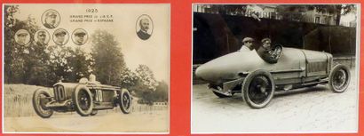 null Lot de deux belles PHOTOS, Le Grand Prix de l’ACF 1925 avec photo de Delage...