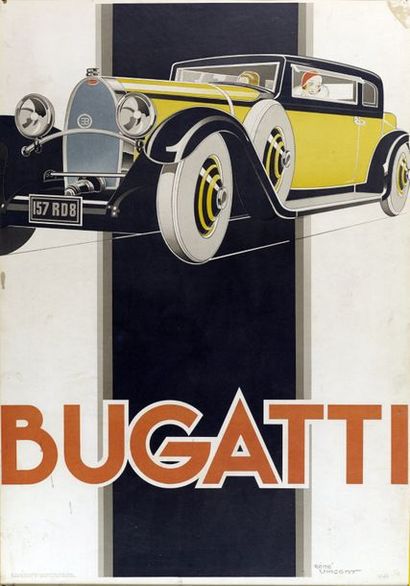 null René VINCENT (1879-1936) Bugatti, vers 1930. Studios éditions. Printed by Bedos....