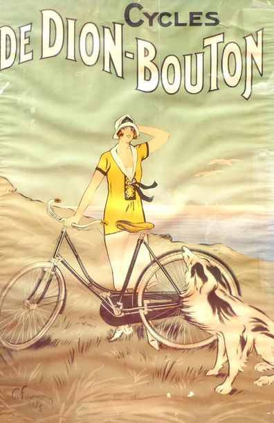null C. FOURNERY (XIX-XX). Cycles de Dion-Bouton, 1925. Affiche lithographique en...