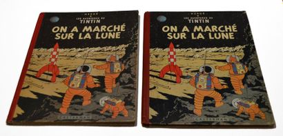 null HERGÉ. TINTIN. On a marché sur la lune (B11) 1950 édition originale, 1er plat...
