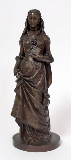 null Pierre-Marie François OGE (1849-1912), "Mariée de la Renaissance". Bronze à...