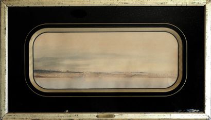 null Jean-Baptiste Henri DURAND-BRAGER (1814-1879) Panorama d'une côte marine d'Afrique...