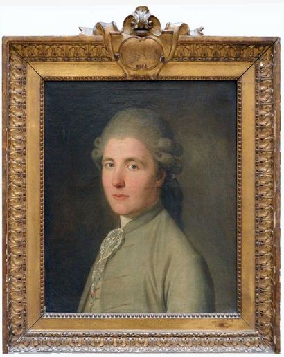 null Pierre Étienne LESUEUR (Paris ? - Bordeaux 1786) Portrait d'homme au gilet....