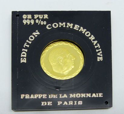 null La Monnaie de Paris MEDAILLE commémorative Charles de Gaulle en or jaune 999°/oo....