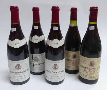 null Lot de 5 blles : 3 NUITS SAINT GEORGES 2011 Jean Lecellier, 1 VOSNE ROMANEE...