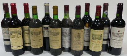 null Douze bouteilles SAINT ESTEPHE, COTE DE BLAYE, COTE DE BORDEAU et autres