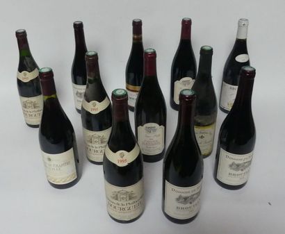 null Sept bouteilles de BOURGUEIL et cinq BROUILLY