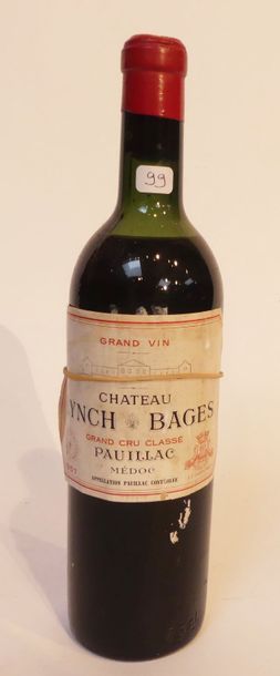 null Une bouteille, LYNCH BAGES 1957, HE. étiquette décollée. 