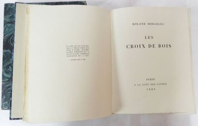 null DORGELES Roland. Les Croix de Bois. Paris, A la Cité des Livres, 1928. Un vol....