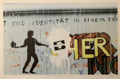 null Peter KLASEN (1935) Le mur de Berlin/Jeu de main Lithographie en couleurs signées,...