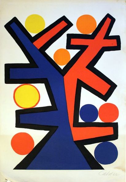 null Alexander CALDER (1898-1976) Arbre (1972). Lithographie en couleur signée en...