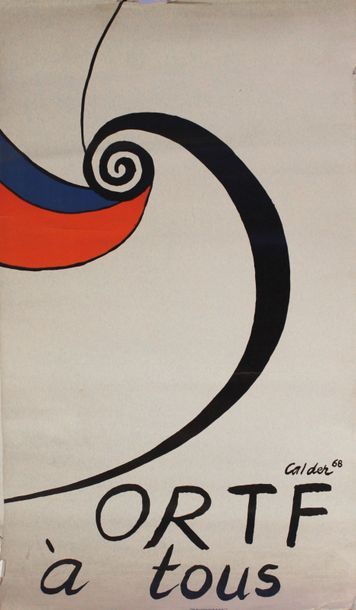 null Alexander CALDER (1898-1976) ORTF à tous,1968. Affiche lithographique en couleur...