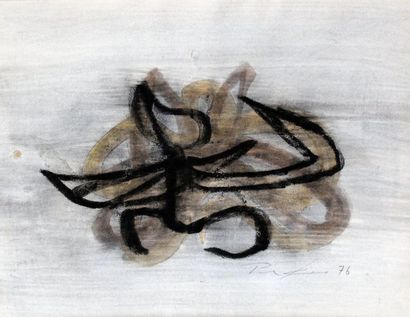 null Bill PARKER (1922-2009) Composition sur fond gris, 1976. Pastel signé en bas...