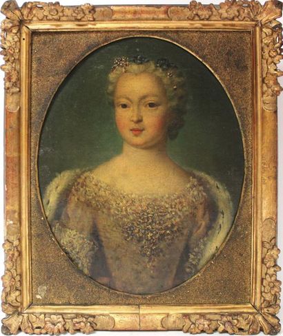 null Ecole française du début du XVIIIe. Portrait de jeune femme. Huile sur toile....