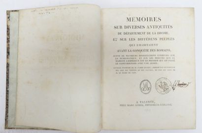 null Abbé CHALIEU. Mémoires sur diverses antiquités du département de la Drôme et...