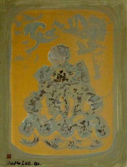 null Hangsung LEE (1919-1997) Composition. Aquarelle signée en bas à gauche. 62 x...