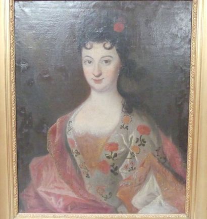 null Ecole française du XVIIe siècle. Portrait de Marie Agnès de la Motte de Recy,...