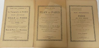 null PLANS DE PARIS, 3 vol.  contenant les plans de la ville en 1710, sus Napoléon...