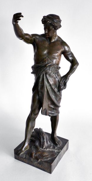 null Emile Louis PICAULT (1833-1915) Gloire et fortune per Laborem. Bronze à patine...