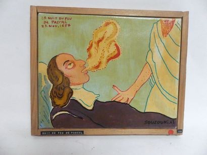 null SOUZOUKI RYUTCHI, la nuit du feu de Pascal, acrylique et feutre sur toile, 1967,...