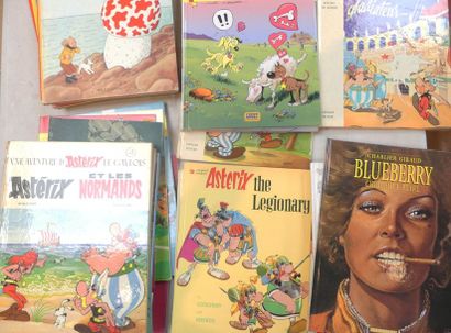 null Lot d'environ 90 BD comprenant Astérix, Lucky Luke, Tintin, Blueberry, Spirou,...