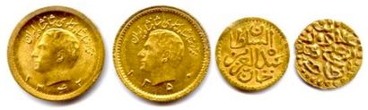 null ÉTRANGER divers. Lot de 4 monnaies. Iran: 1/2 Pahlavi or Mohammad Riza Pahlavi...