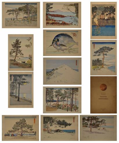 null Jean-Paul ALAUX (1876-1955) Visions Japonaises. Douze estampes couleur sous...