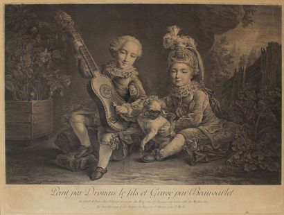 null François Hubert DROUAIS (1727-1775) (d'après) Le fils. Gravure en noir par Beauvarlet,...