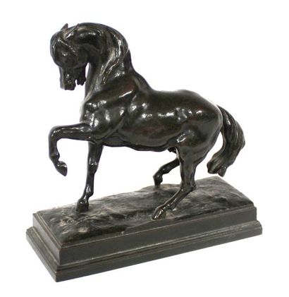 null Antoine Louis BARYE (1795-1876) Cheval turc. Bronze à patine brune, signé sur...