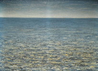 null Hubert AICARDI (1922-1991) La mer. Huile sur toile signée et 57 en bas à droite....