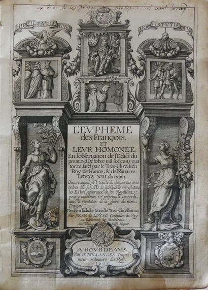 null LOYAC, Jean-Joseph de - L'Euphème des François, et leur homonée, Bordeaux, Simon...