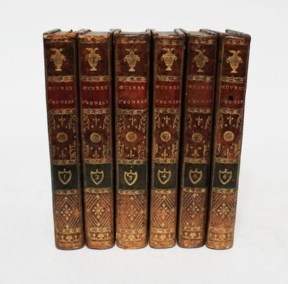 null HOMERE, Oeuvres, Paris, Dentu, 1804. Six volumes. Reliure plein veau empire,...