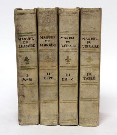 null BRUNET, Manuel du Libraire et de l'amateur de livres. Paris, Chez Brunet, 1814....