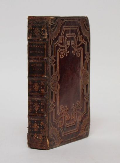 null [RELIURES] Almanach royal année 1770, Paris Lebreton, reliure plein maroquin...