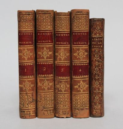 null MARMONTEL, Contes moraux, 4 volumes in-12 illustrés d'un frontispice, d'un portrait...