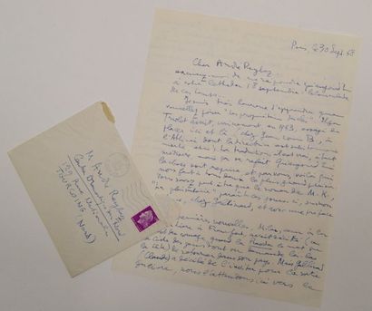 null ARAGON (Louis) poète et romancier français (1897-1982) Lettre autographe signée...
